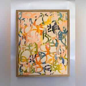 Boho Abstract Print on canvas Colorful Wall Art